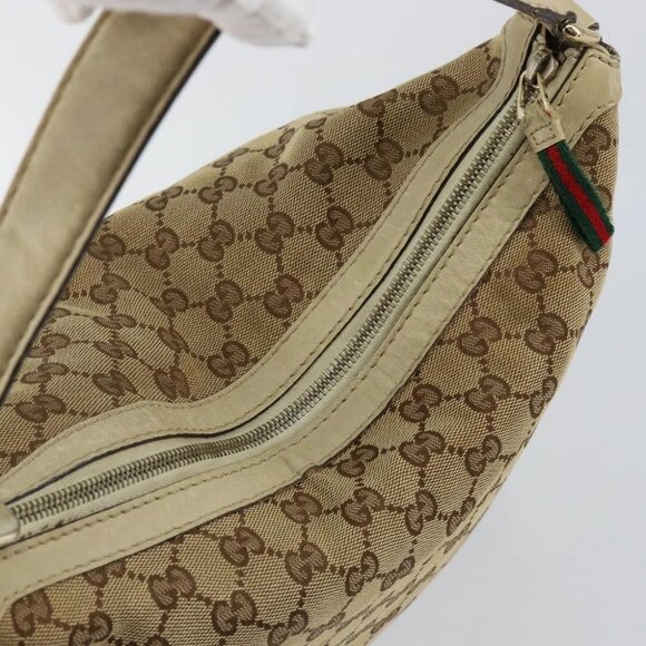 GUCCI GG Canvas Web Sherry Line Pretty Bag Beige Gold - Picture 9 of 15